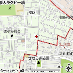 東京都国立市東3丁目14-4周辺の地図