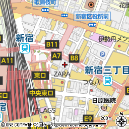 洋麺屋五右衛門 新宿ミニム店周辺の地図