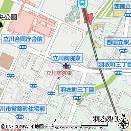 立川病院東周辺の地図