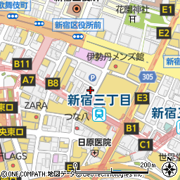 新宿三郵便局周辺の地図