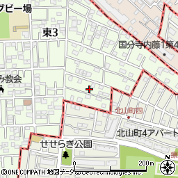 東京都国立市東3丁目21-3周辺の地図