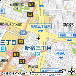 完全個室居酒屋 燻製工房 新宿三丁目店周辺の地図