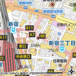 和牛焼肉　やくにく　東新宿       周辺の地図