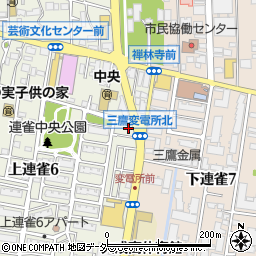 東京都三鷹市上連雀6丁目2周辺の地図