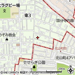 東京都国立市東3丁目21-24周辺の地図