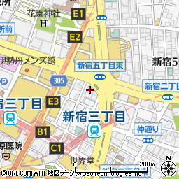 東京都新宿区新宿3丁目11-9周辺の地図