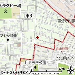 東京都国立市東3丁目21-7周辺の地図