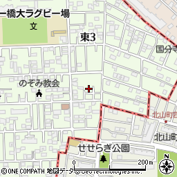 東京都国立市東3丁目14-14周辺の地図