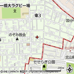 東京都国立市東3丁目14-15周辺の地図