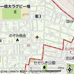 東京都国立市東3丁目14周辺の地図