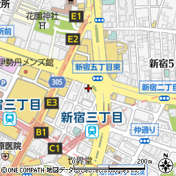 ドトールコーヒーショップ 新宿3丁目東店周辺の地図