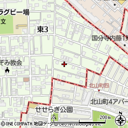 東京都国立市東3丁目21-15周辺の地図