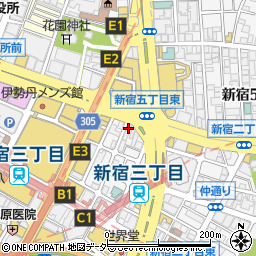 NYバターステーキハウス 新宿店周辺の地図