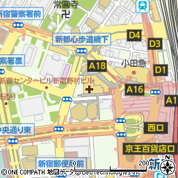 日本和装新宿局周辺の地図
