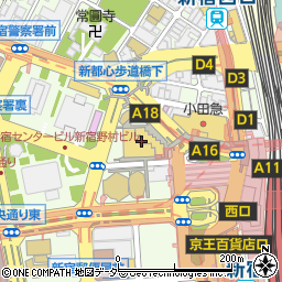 ガスト　新宿西口エルタワー店周辺の地図
