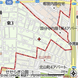 東京都国立市東3丁目24-4周辺の地図