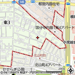 東京都国立市東3丁目24周辺の地図