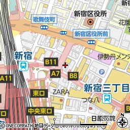Ｔａｋａ－Ｑ新宿本店周辺の地図