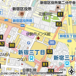 フェンディ伊勢丹新宿店メンズ周辺の地図