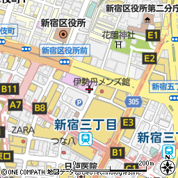 歌行燈 新宿店周辺の地図