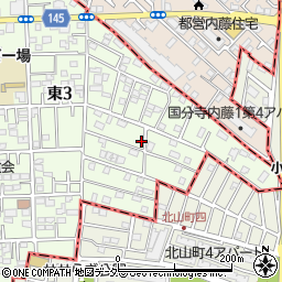東京都国立市東3丁目25-21周辺の地図
