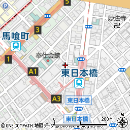 東日本橋３丁目パーキングメーター３周辺の地図