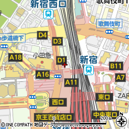 築地 日本海 新宿西口店周辺の地図