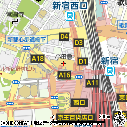 オメガブティック　小田急新宿周辺の地図