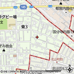 東京都国立市東3丁目25-4周辺の地図