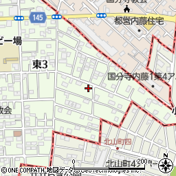 東京都国立市東3丁目25-17周辺の地図