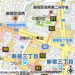 新宿五周辺の地図