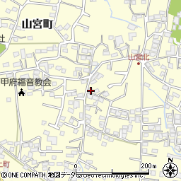 山梨県甲府市山宮町1162周辺の地図