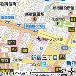 ＴＯＢＵ　ＰＡＲＫ新宿ピカデリー駐車場周辺の地図