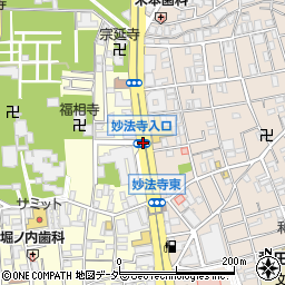 妙法寺入口周辺の地図