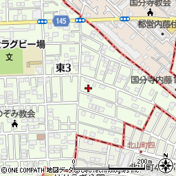 東京都国立市東3丁目25-5周辺の地図