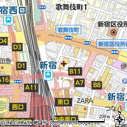 セブンイレブン新宿アルタ店周辺の地図
