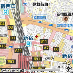 メガネスーパーコンタクト　新宿アルタ店周辺の地図
