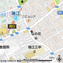 瑞江駅前郵便局周辺の地図