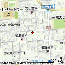 東京都国立市東周辺の地図
