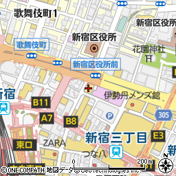 ギャラリー２新宿　サッカー・フットサル店周辺の地図