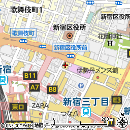 ギャラリー２新宿　サッカー・フットサル店周辺の地図