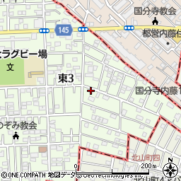 東京都国立市東3丁目25-8周辺の地図