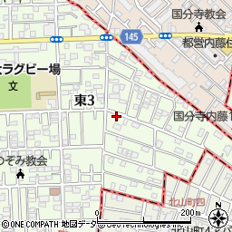 東京都国立市東3丁目25-8周辺の地図