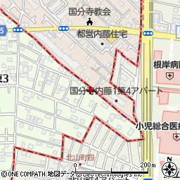 東京都国立市東3丁目33-16周辺の地図