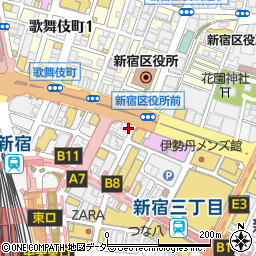松竹芸能新宿角座周辺の地図