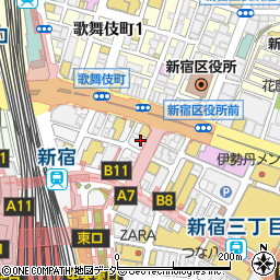 プレイシティキャロット（ゲームセンター）新宿店周辺の地図