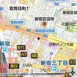 新宿駅前商店街振興組合周辺の地図