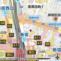 三国一 新宿東口店周辺の地図