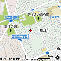 西瑞江二丁目第２児童遊園トイレ周辺の地図