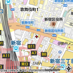漁場ウ合 新宿東口店周辺の地図
